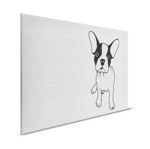 Obraz na plátně Walls by Patel 2 – Francouzský buldoček v minimalistickém stylu