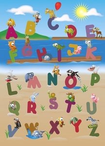 Vzdělávací dětská fototapeta – Abeceda se zvířátky