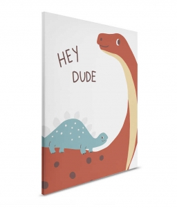 Dětský obraz na zeď dinosaurus „HEY DUDE“ – Lilly & Luis 30 × 40 cm