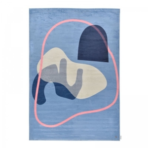 Moderní koberec TOM TAILOR SHAPES FIVE modrý