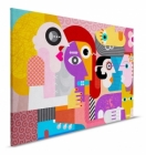 Obraz na plátně Walls by Patel 2 – Barevné abstraktní postavy v moderním geometrickém stylu