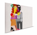 Obraz na plátně Walls by Patel 2 – Moderní figuralní umění s dvojicí v objetí