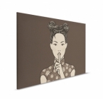 Obraz na plátně Walls by Patel 2 – moderní figurální umění (hnědé a šedé odstíny)