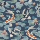 Tapeta Rasch Kimono, Kapři Koi modrá