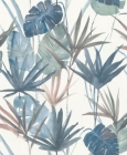 Tapeta Barbara Home Collection listy modrá