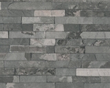 Tapeta Best of Kámen a dřevo - Interiérový kamenný obkladový pásek šedo hnědý