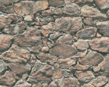 Tapeta Best of Kámen a dřevo - Hrubá kamenná zeď hnědá