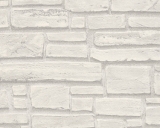 Tapeta Best of Kámen a dřevo - kamenná zeď bílá