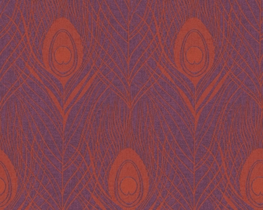 Tapeta Absolutely Chic Paví pero červeno oranžová