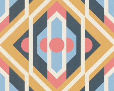 Tapeta na zeď RETRO CHIC, koso modrá